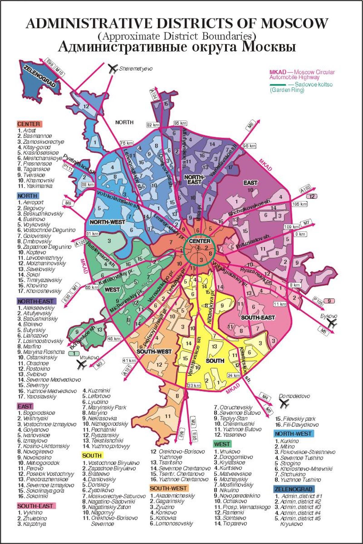 kart over Moskva arrondissement i paris