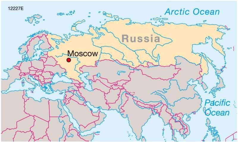 Moskva på kart over Russland
