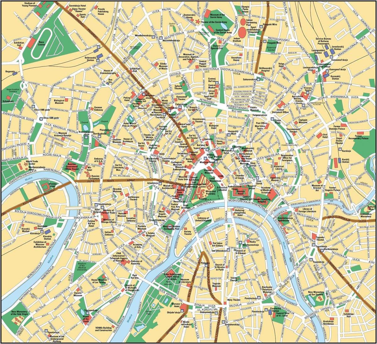 kart over Moskva på engelsk