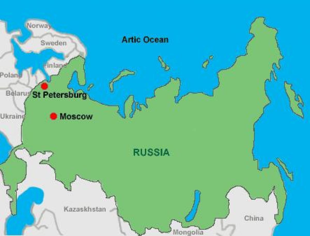 Moskva og st Petersburg kart