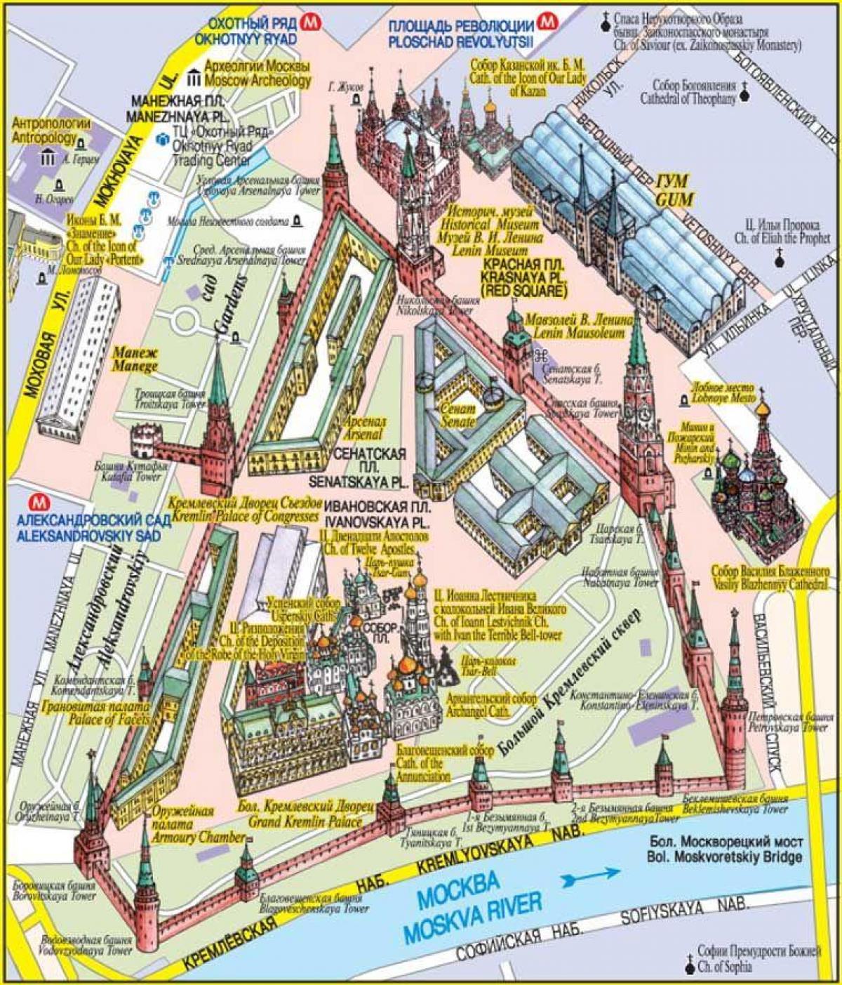 Den røde plass i Moskva kart