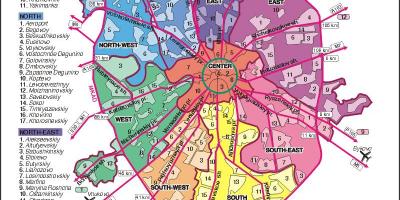 Kart over Moskva arrondissement i paris