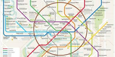 Kart over Moskva metro engelsk og russisk
