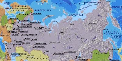 Kart over Moskva i Russland